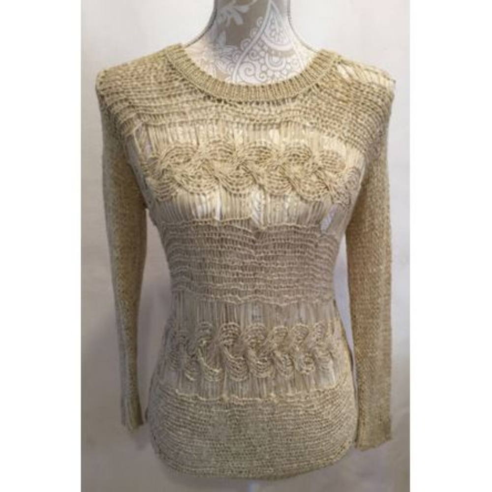 Anthropologie Staring At Stars Crochet Front Top S